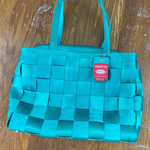 Harveys Aqua Woven Tote Bag - Picture 1 of 7